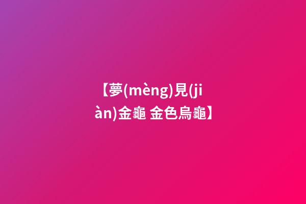 【夢(mèng)見(jiàn)金龜 金色烏龜】
